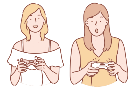 ゲームをする女性