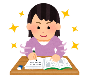 勉強する女子